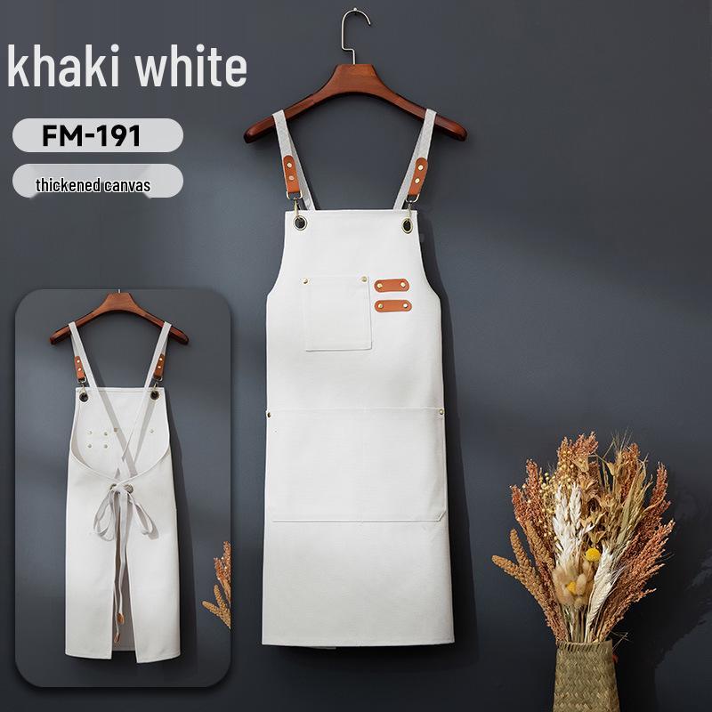 Thickened Custom Cotton Apron: Dirt-Resistant, Waterproof & Oil-Proof Kitchen Canvas