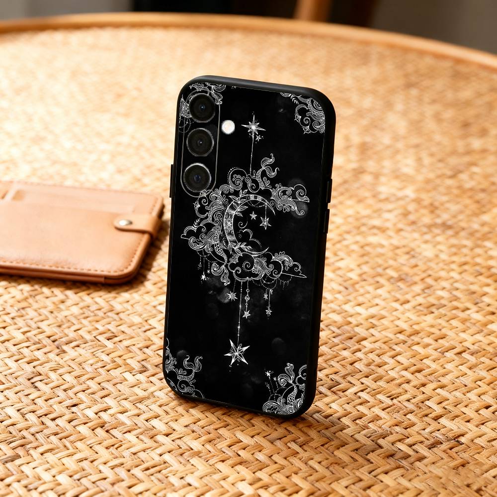 O-Occult Witchcraft Moon Gothic Witch Phone Case For Samsung A73,72,71,A52,51,40,41,A22,A32,31,A13, Soft Black Shell