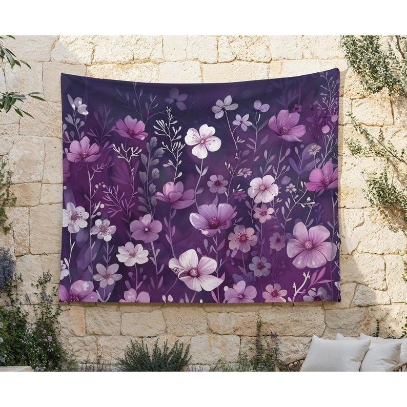 Purple wildflowers tapestry 75x100