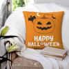 Halloween Spooky Pumpkin Pillowcase Printing Polyester Cushion Cover Decorations Throw Pillow Case Cover Home Zippered