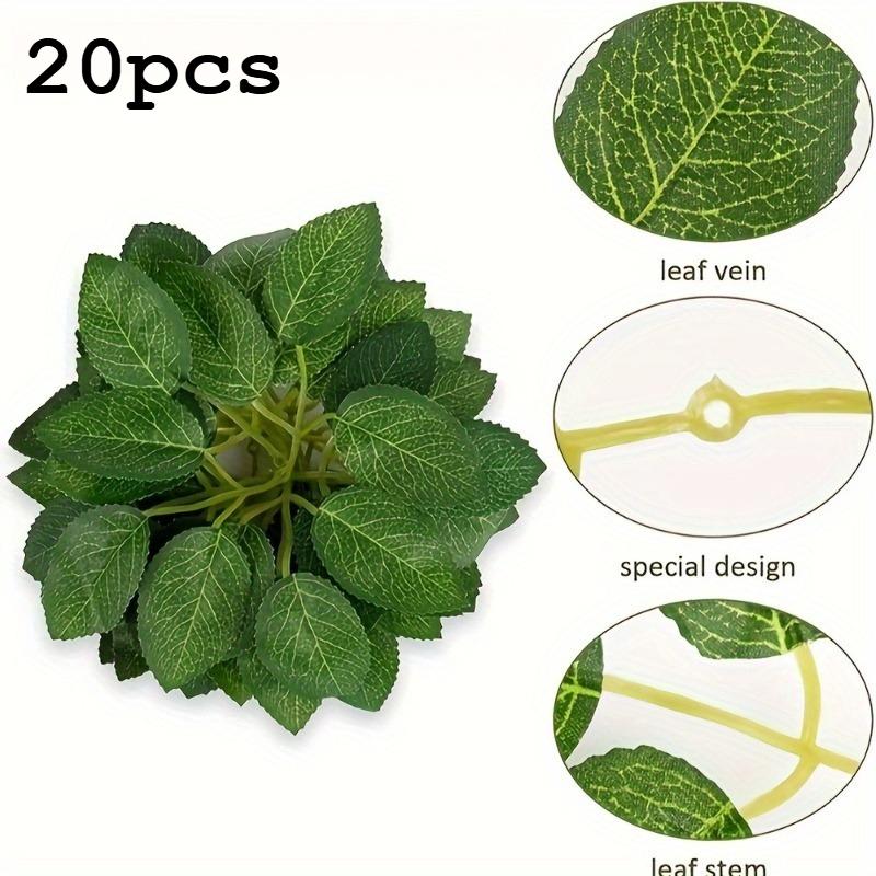 10-100pcs Simulated Rose Leaves, Artificial Green Fake Rose Flower Leaves DIY Wedding Bouquet Center Decoration Party Decoration