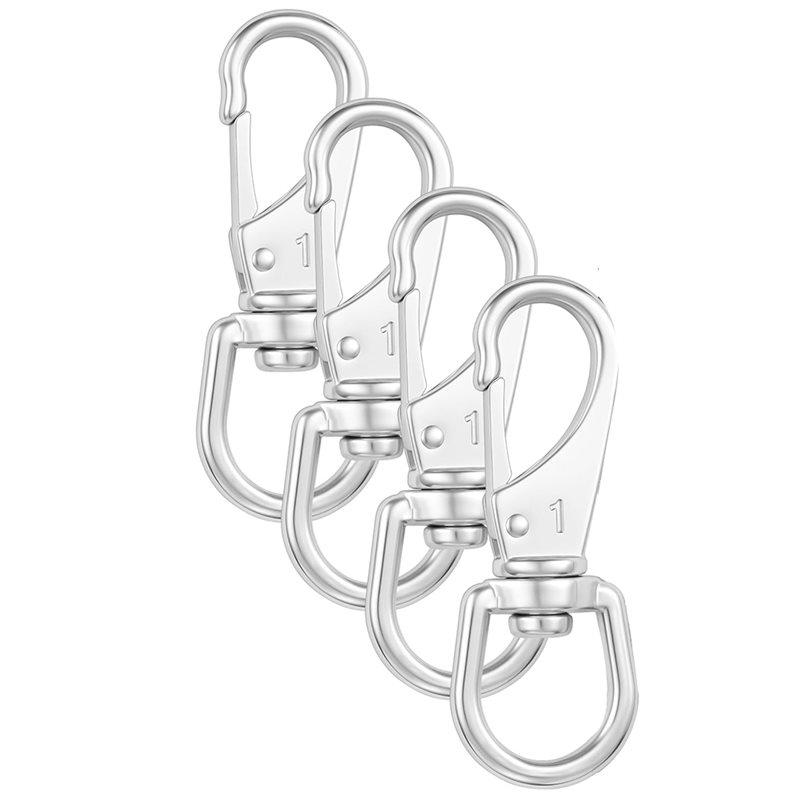 

ABWR-Heavy Duty Swivel Hook(4-Pack), 3.5 Inch For Flag Pole Rope, Dog Leashes, Keychains, Boat Ropes Snap срібний