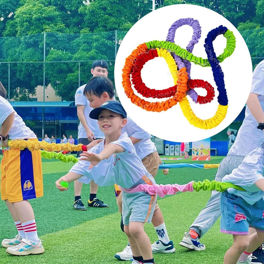 Cooperative Stretch Band Play Exercise Loop for Indoor Activities Kindergarten