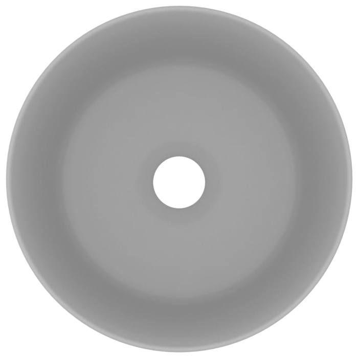 VidaXL Lavabo Rond de Luxe Vasque à Poser de Toilette Lave-mains de Salle de Bain Vestiaire Cuisine Maison Intérieur Gris 147015