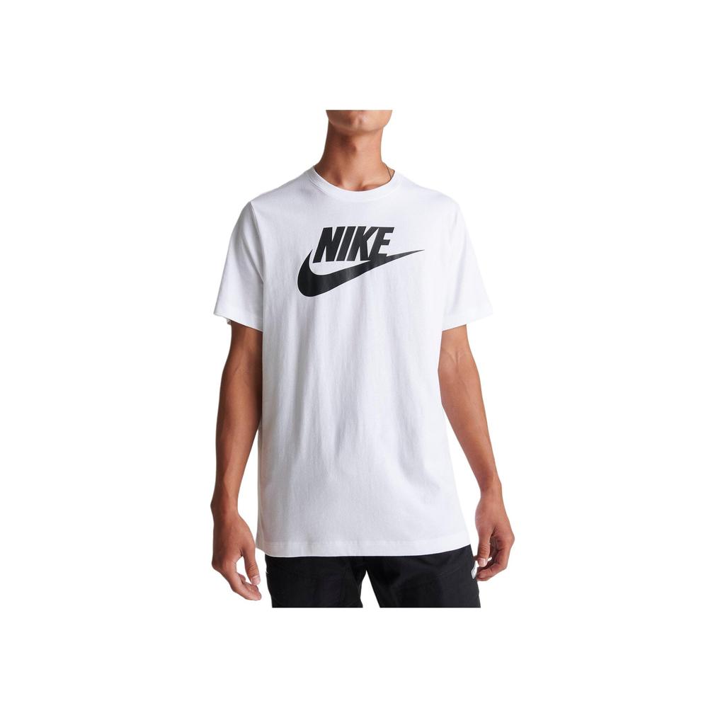 Nike Nsw Icon Futura Casual Sport Breathable Letter Print Crew Neck Short Sleeve T-Shirt Men Tops White AR5004-101