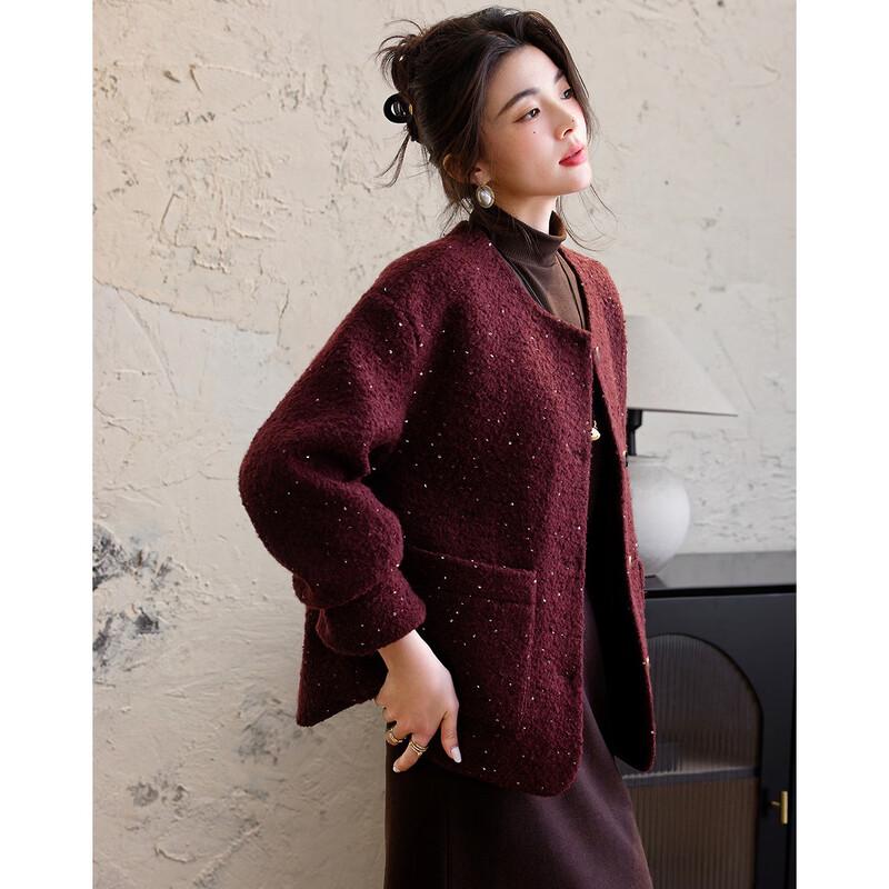 Demana Women's Luxurious Merino Wool Double-Faced Winter Coat