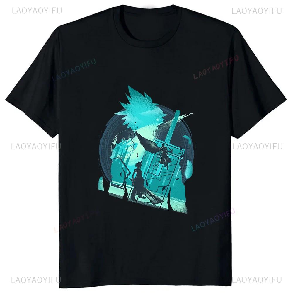 Final Fantasy Cloud Strife Graphic Printed Man Tshirt VII Remake Harajuku Japan Anime T-shirt Streetwear Hipster Comfort Tees
