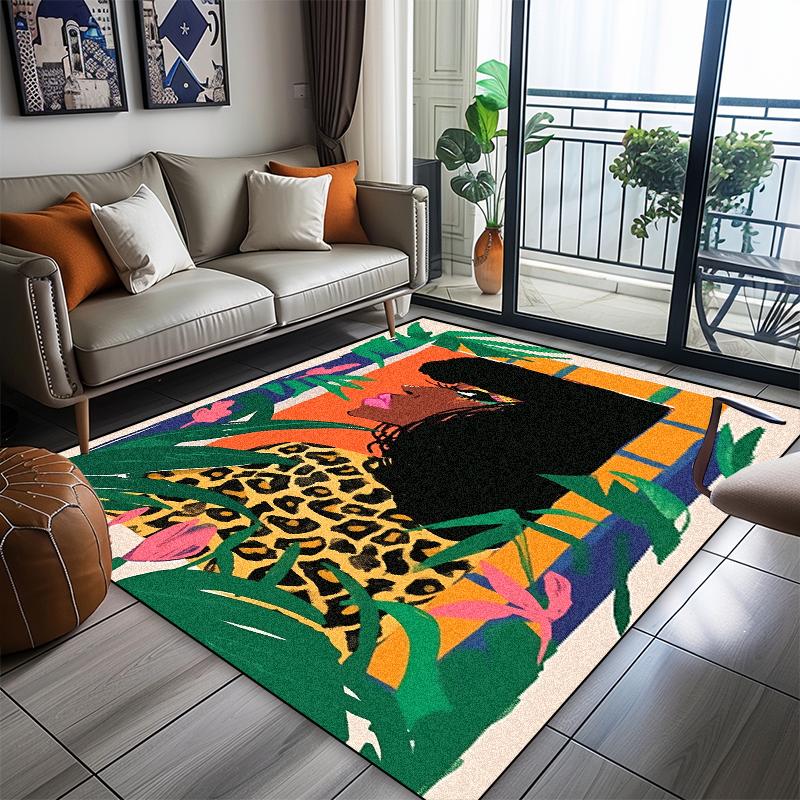 

Abstract Animal Carpet Living Room American Style Home Decoration Lint-free Rugs Bedroom Lounge Coffee Tables Non-slip Floor Mat 60x90cm