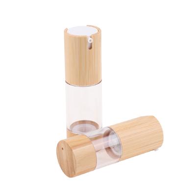 Empty 15Ml 30Ml 50Ml Bamboo Airless Vacuum Pump Bottle For Makeup Cream Serum Lotion Skin Care Vial Cosmetic Container