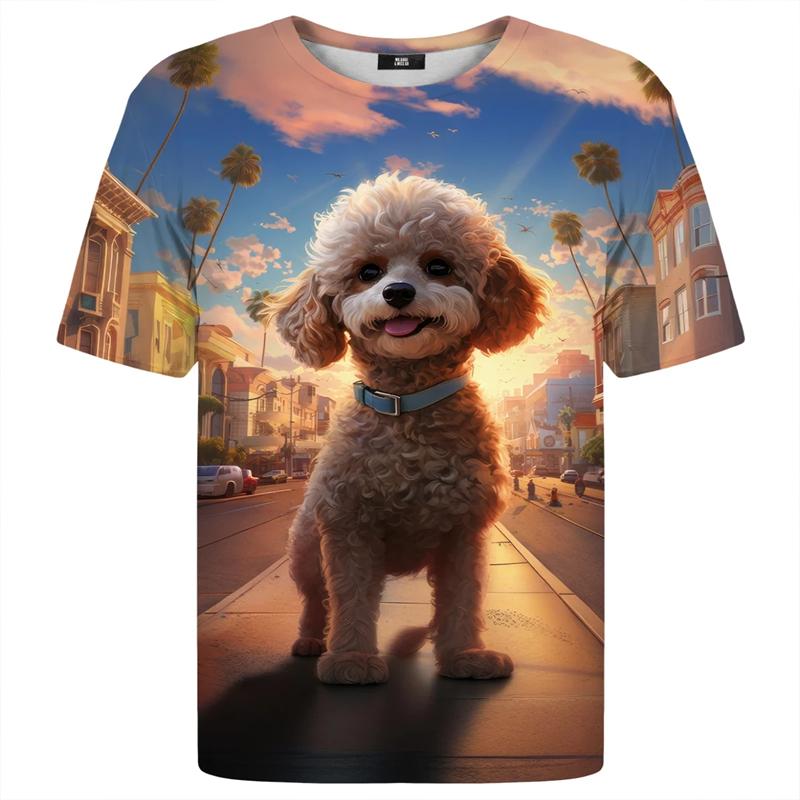 Harajuku Style Street Men Daily Cartoon Tshirts Funny Anime Dogs 3D Printed Corgi Casual