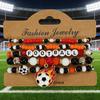 Fußballfan Perlenarmband Set mit Fußballschuh Buchstaben Anhängern Mehrschichtiges Stapelarmband für die Weltmeisterschaft 2026-Thema Unterstützer Sport Schmuck
