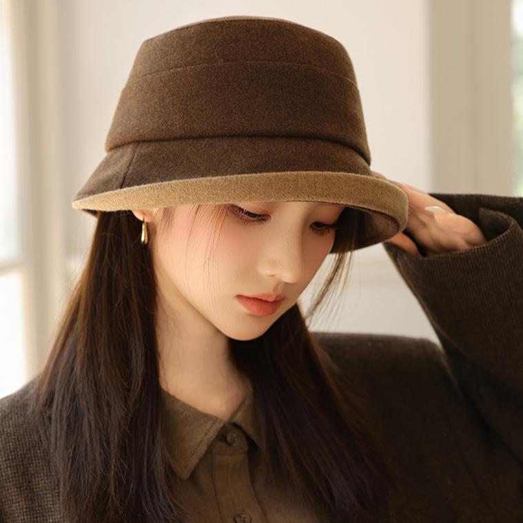 Autumn and Winter New Hat Women's Retro Basin Hat Bucket Hat Casual Bucket Hat