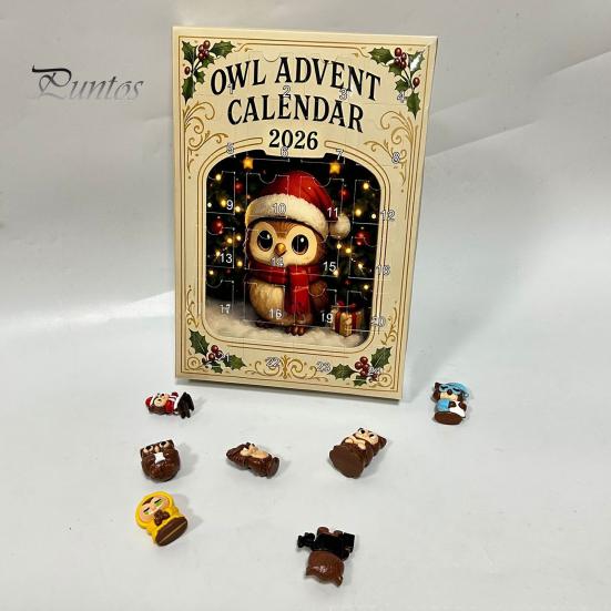 Cute Animal Toy Collection 2026 Owl/Dog Advent Calendar, 24 Days Christmas Countdown with Mini Theme Surprise Figurine Ornaments, PVC Collectible