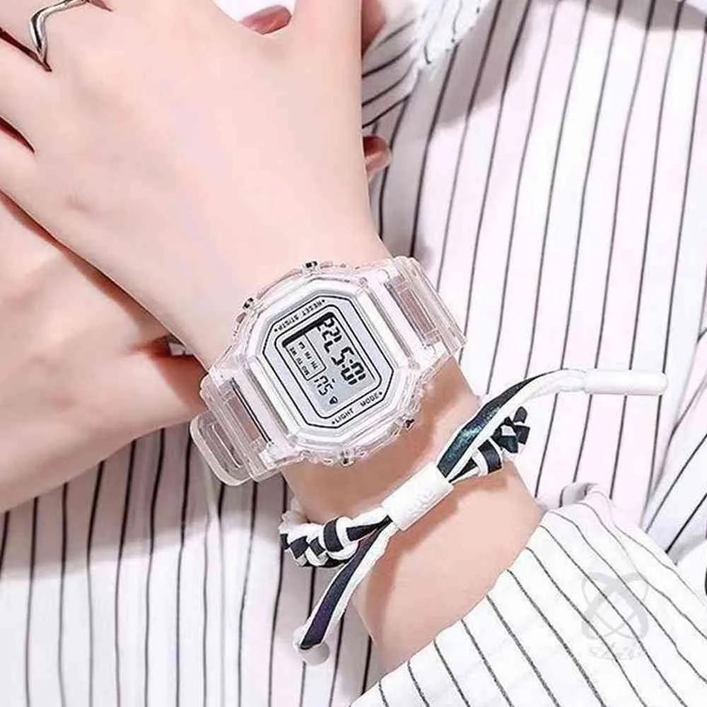 Transparent urethane wristwatch, digital watch, military watch, transparent wristwatch Transparent digital watch