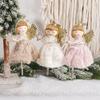 Christmas Angel Hanging Ornament With Hollow‑Out Skirt Headband, Small Pendant for Xmas Tree, Holiday Christmas Accessory