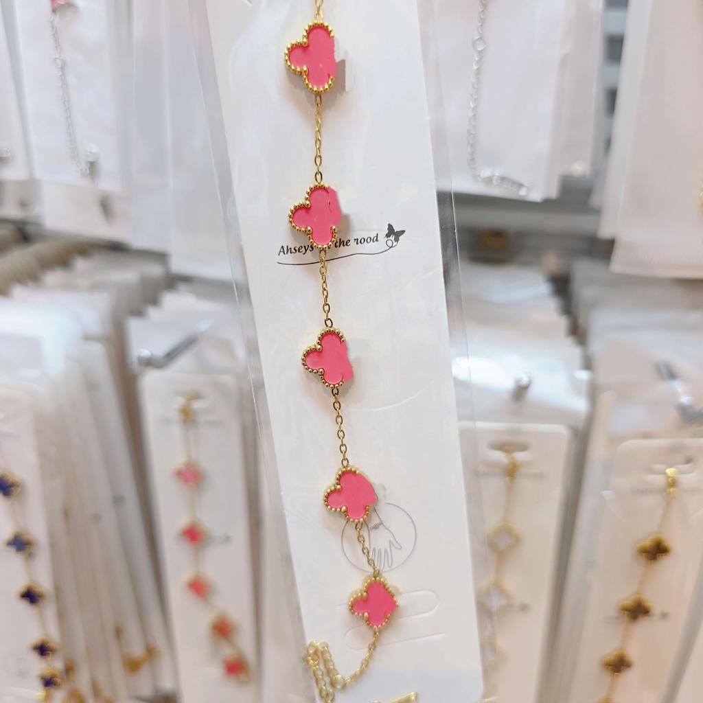 Double-sided Five-flower Four-leaf Clover Bracelet Titanium Steel Does Not Fade Light Luxury High-end Jewelry