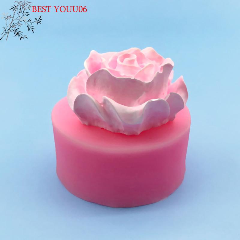(YOUU06)Rose Silicone Mold DIY 3D Flower Phone Case Head Rope Hair Card Jewelry Accessories Molds Fondant Chocolate Cake Moud
