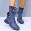 Customizable Winter Snow Boots Women Zipper Fashion PU Leather Mid-Calf Boots Shoes