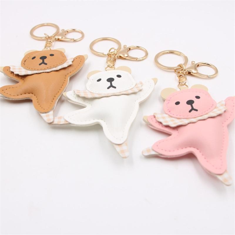 Ballet Dancing Bear Keychain Playful Ballet Bear Keychain Pendant Accessory for Adding Charm To Your Style