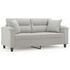 Vidaxl 2-Osobowa Sofa Z Poduszkami, Jasnoszara, 140 Cm, Mikrofibra