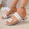 2025 New Women Slippers Slip On Beach Flat Sandals Dressy Shoes Sparkle Rhinestone Trend Slippers Women Slides Women