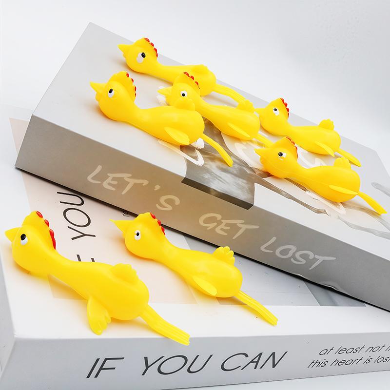 12/24pcs Fun Soft Plastic Finger Catapult Chicken Game Kids Birthday Party Gift School Gift Prize Pack Toys