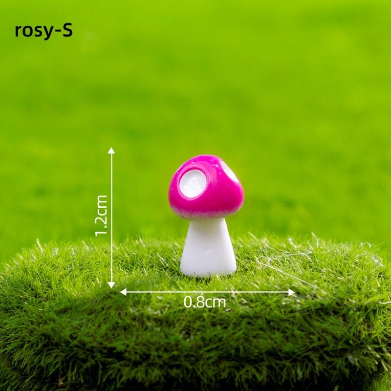 New 10-80PCS Mini Resin Mushroom 8 Colors Small Mushrooms for Dollhouse Decor Micro Fairy Garden Landscape Aquarium Tiny Toys