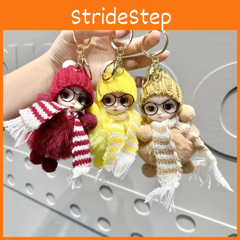 Big Plush Fun Eye Doll Keyring Colorful Scarves Unique Accessory For Bags And Keys
