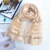 New Silk Scarf Women's Scarf Shawl Striped Mulberry Silk Scarf Sunscreen Large Silk Scarf