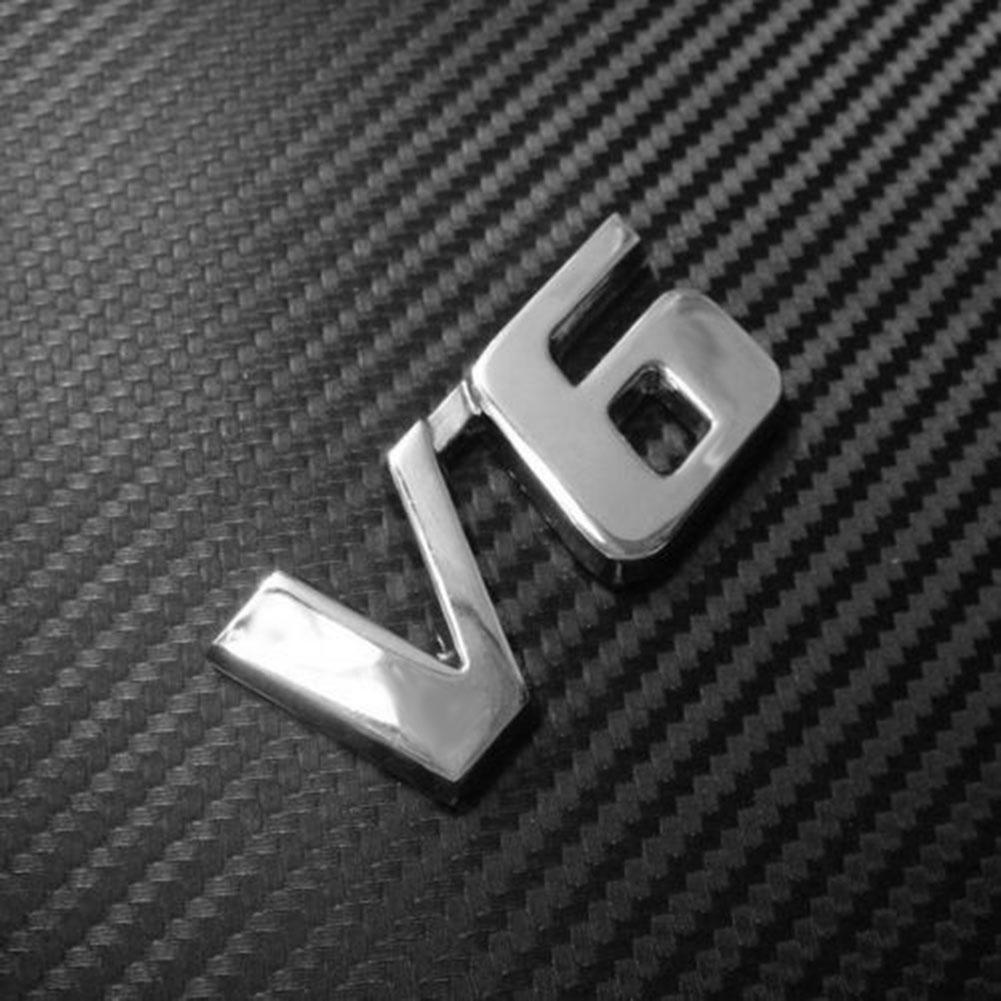 3D Chrom Metall V6 Auto Auto Heckklappe Aufkleber Kofferraum Deckel Emblem Abzeichen Aufkleber