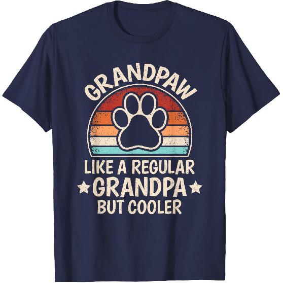 Grandpaw Dog Grandpa Grandfather Funny Grand Paw Retro Men T-Shirt