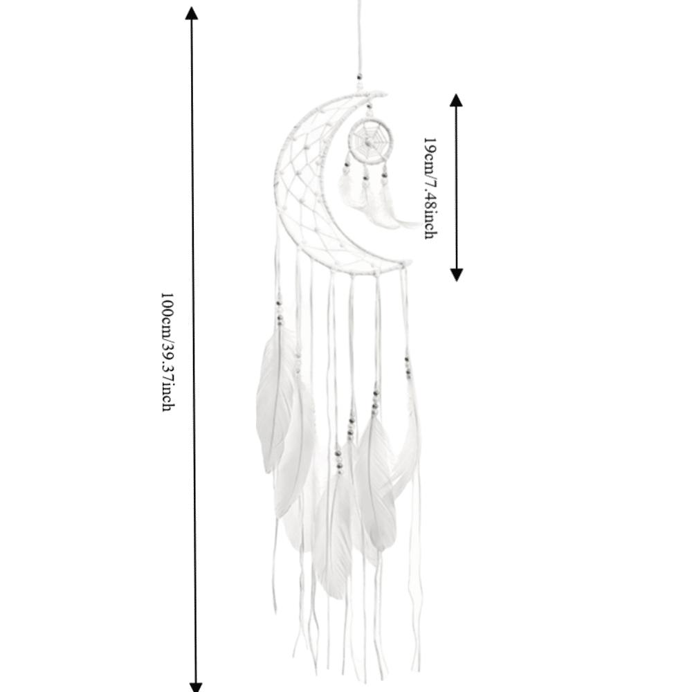 39.37 in Dreamcatcher Wall Hanging moon white Modern Dreamcatcher Handmade Indoor Dreamcatcher Decor Balcony Layout