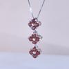Factory  Rhodium Plated 925 Sterling Silver Round Cut Natural Gemstone Clover Pendant for Women Gift Party Wear