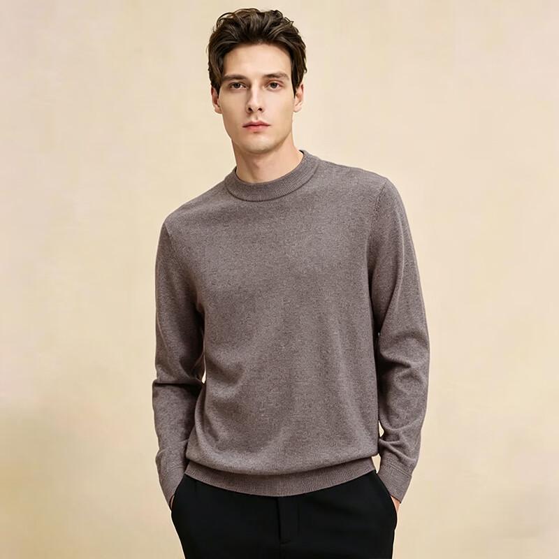Fengmao Men's Wool Blend Round Neck Sweater