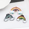 Rainbow Brooch: Cute Japanese Cartoon Girl & Cloud Lightning Backpack Pin
