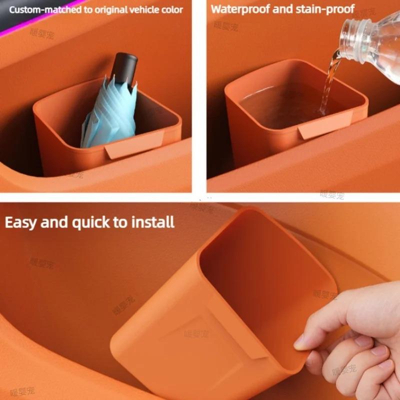Xiaomi Multifunctional Silicone Car Door Storage Box Trash Can Auto Door Storage Bucket Umbrella Organizer Trash Can Car Accessories