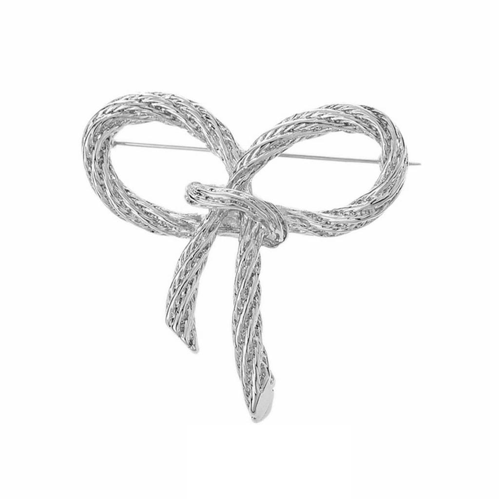 Versatile Twisted Bowknot Collar Pin Charm Fashionable Brooch Ornament Trendy Party Dress Decoration for Women and Girls