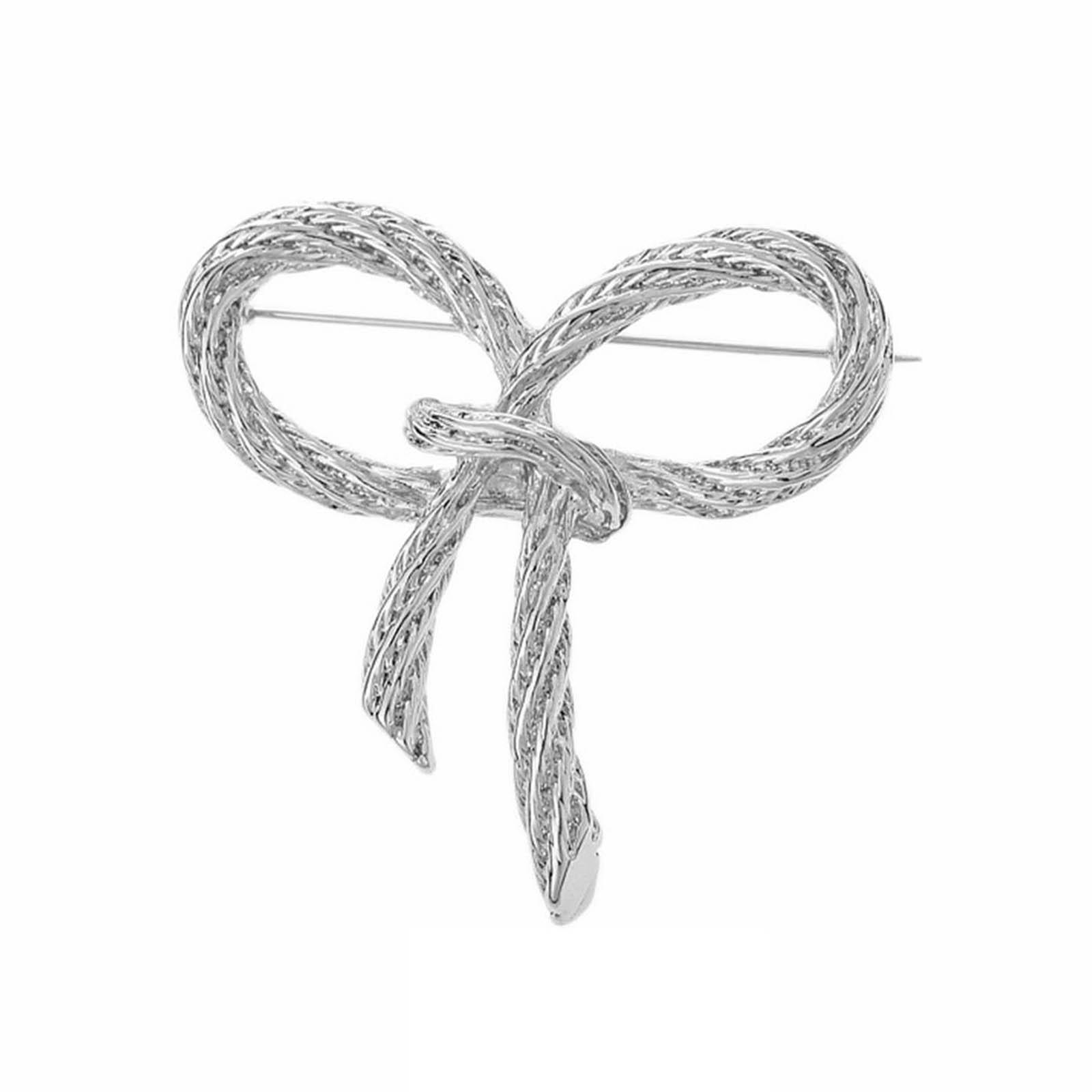 

Стильная витая брошь-булавка, украшение, изящный витой бантик, значки на лацкан, шарм, нежная брошь, ювелирное изделие для женщин и девушек серебряный