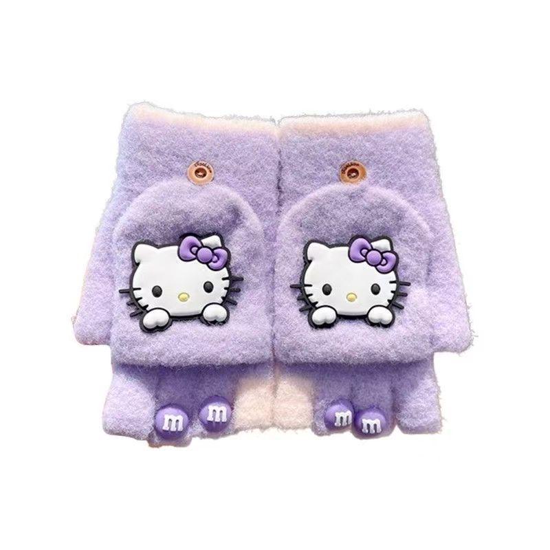Hello Kitty Winddichte Winterhandschuhe für Jungen & Mädchen - Warmes Fünf-Finger-Design für Schulkinder
