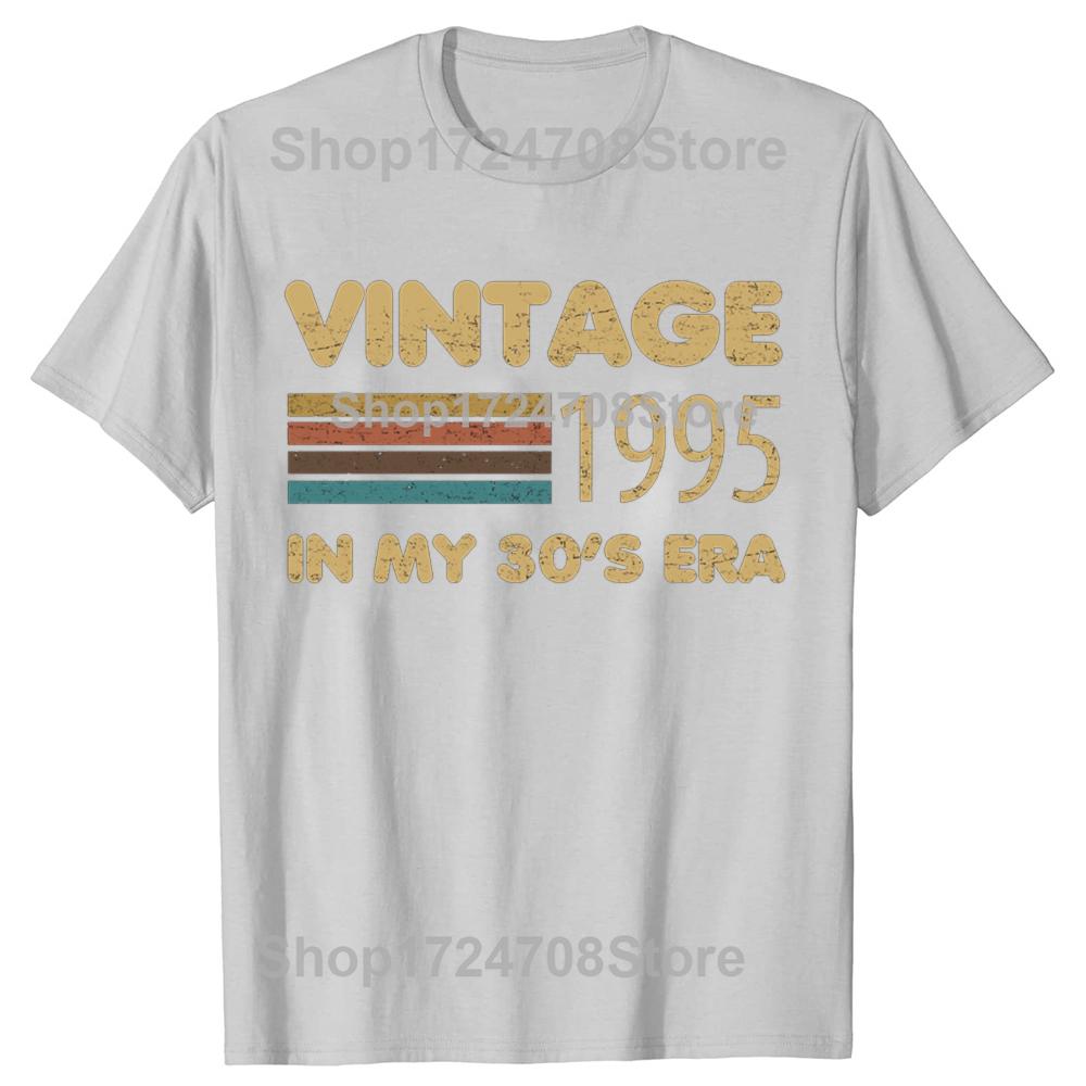 Funny Vintage 1995 30s Era Graphic T-shirts Men Women's Fashion Casual Tshirt 100% Cotton Loose Oversized T Shirt