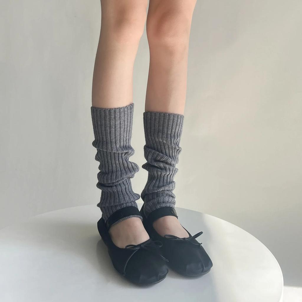 Leg Warmer Socks Women's Autumn and Winter Warm Knitted Foot Covers Loli Kawaii Cute Solid Color Stockings Stockings Women
