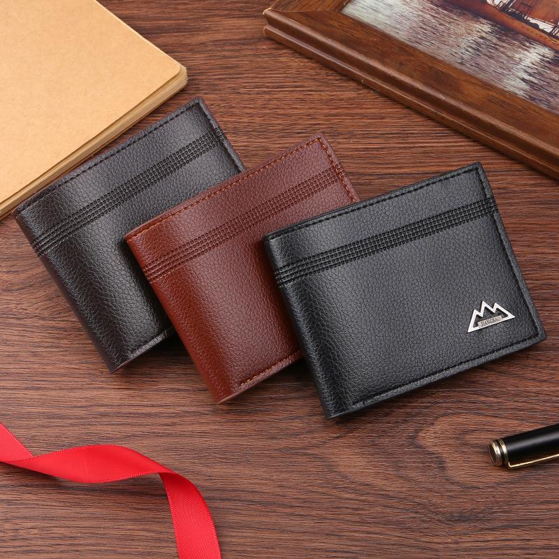 Premium Herren Kompakt Geldbörse Horizontal Bifold Echtleder mit Führerscheinfach Kartenfächern RFID-Schutz