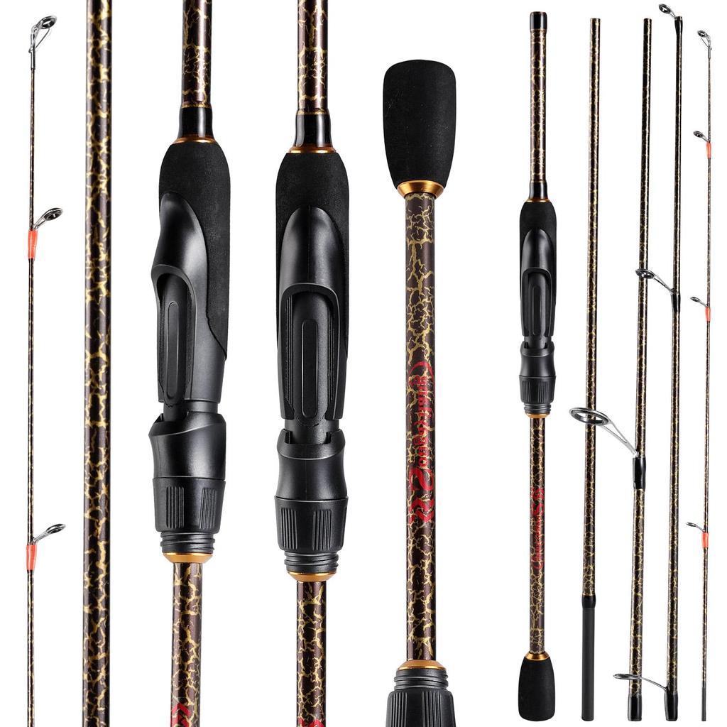 SOUGAYILANG Wędki 5 sekcji Wędka na przynętę 1,8-2,4 M Wędka spinningowa z włókna węglowego Wędka na pstrąga basowego