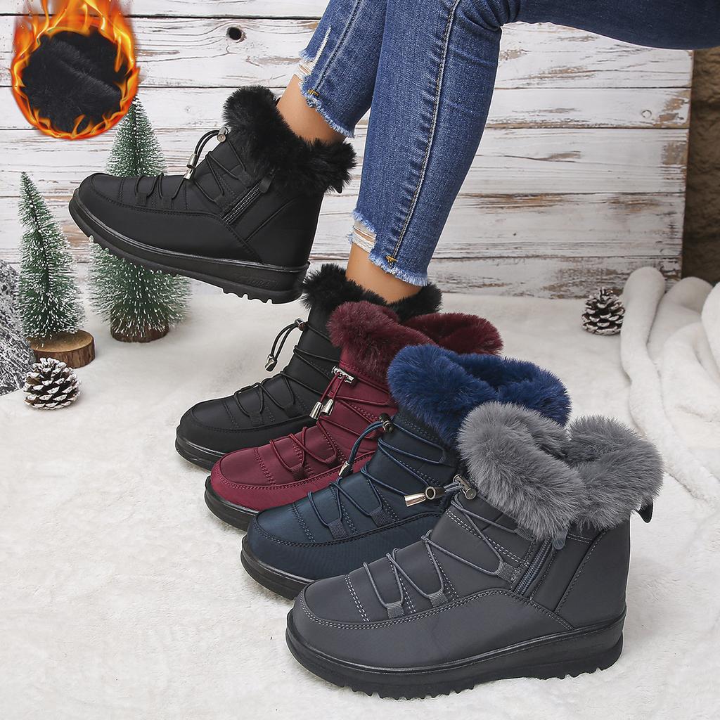 Thick Plush Winter Boots for Woman 2025 Non Slip Down Waterproof Snow Boots Women Plus Size 43 Warm Faux Fur Ankle Botas Mujer
