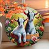 Round Tin Sign Goat Farmhouse Wall Art UV Resistant Waterproof Home Decor For Garden Cafe