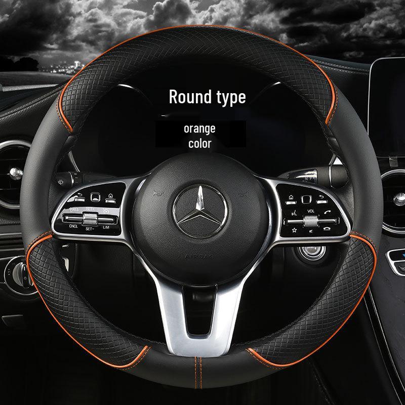 Four Seasons Wear-Resistant Universal Leather Steering Wheel Cover