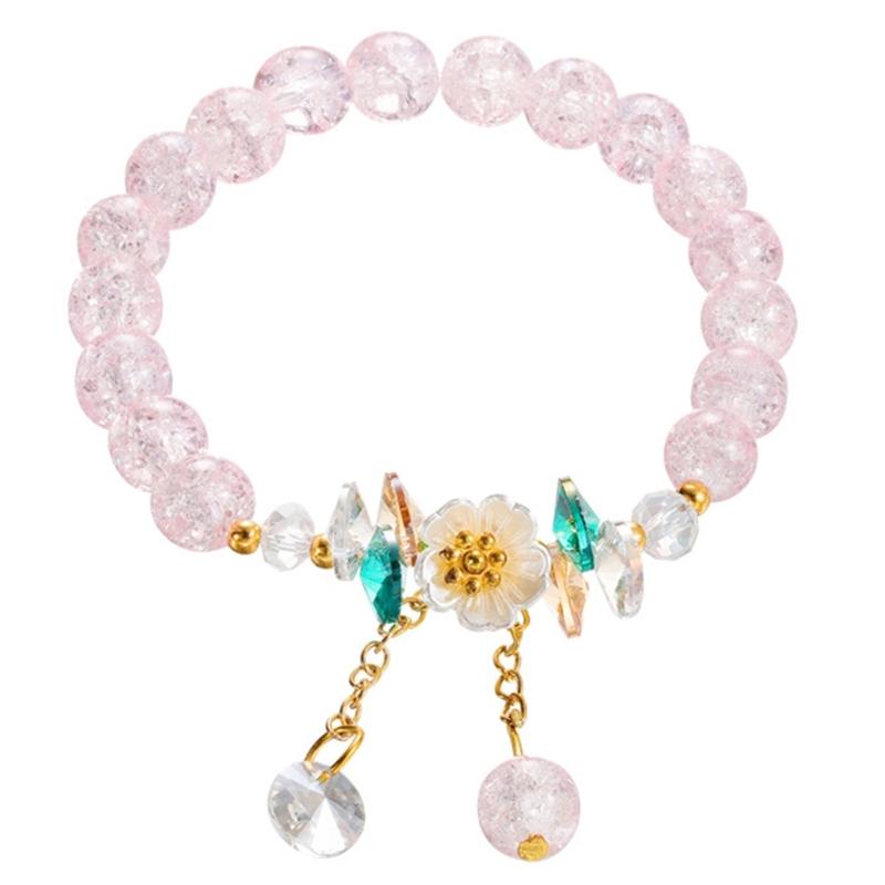 Colorful Flower Bracelet Elastic Bracelet Women Bracelet Beads Bracelet Wrist Jewelry Perfect for Party Wedding Gift