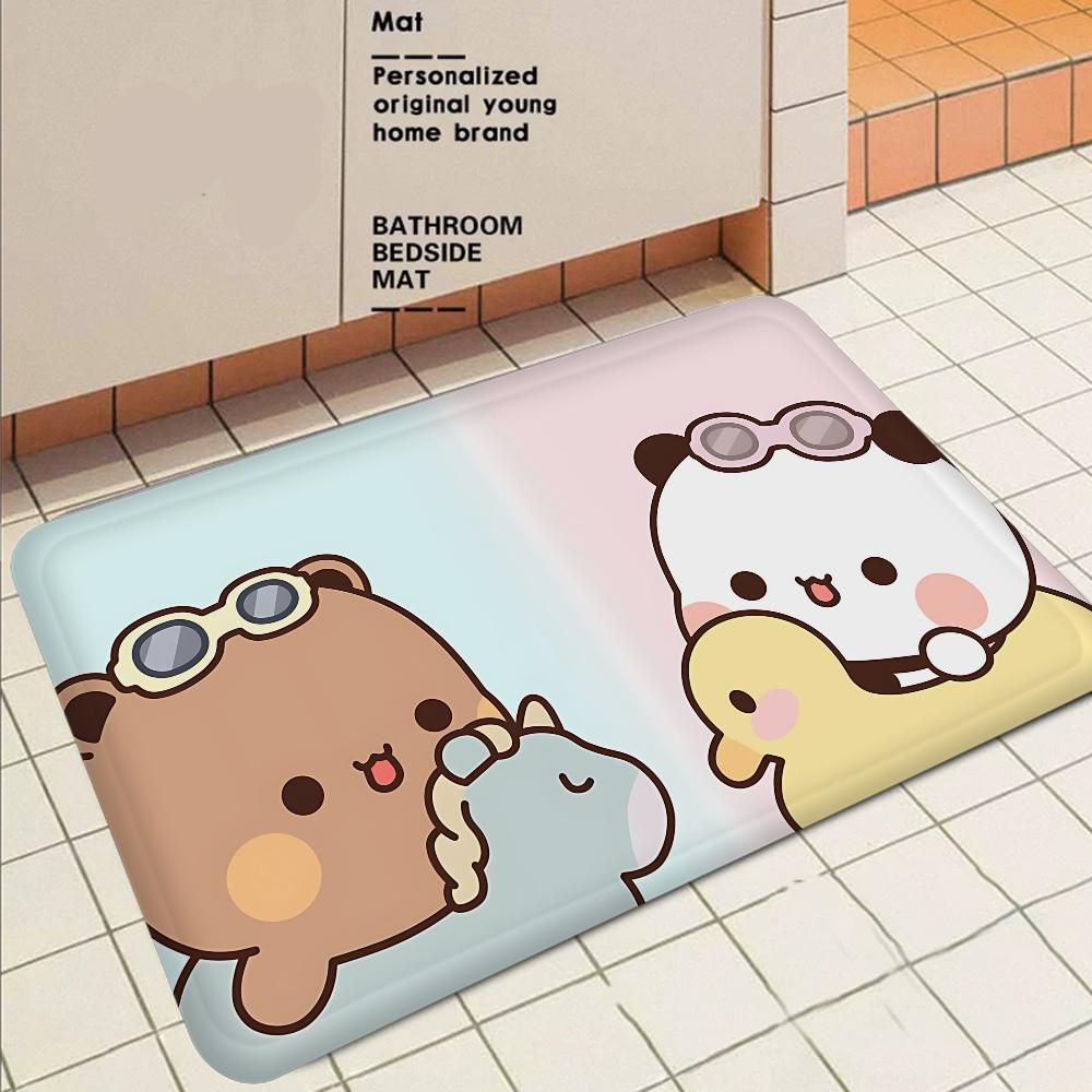 Bubu And Dudu Cute Cartoon Kitchen Mat Washable Non-Slip Living Room Sofa Chairs Area Mat Kitchen Toilet Rug