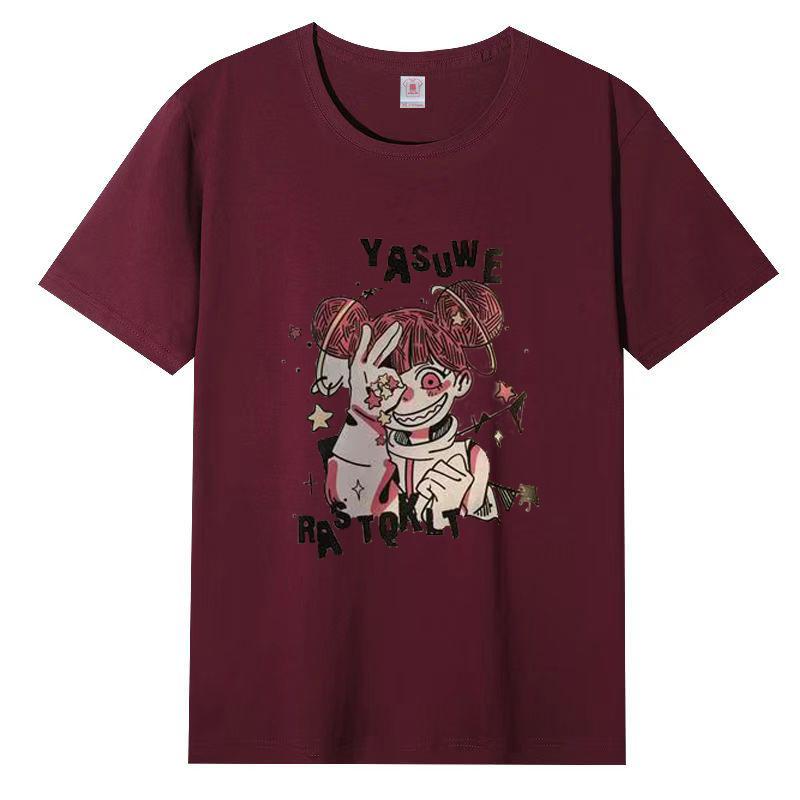 

Футболка женская 2025 летняя свободная Harajuku Wind Dark Girl футболка женские топы 3XL