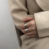 Retro Niche Irregular Glossy Ring INS Double-layer Design Personality Senior Sense 100% Match Trendy Party Ring